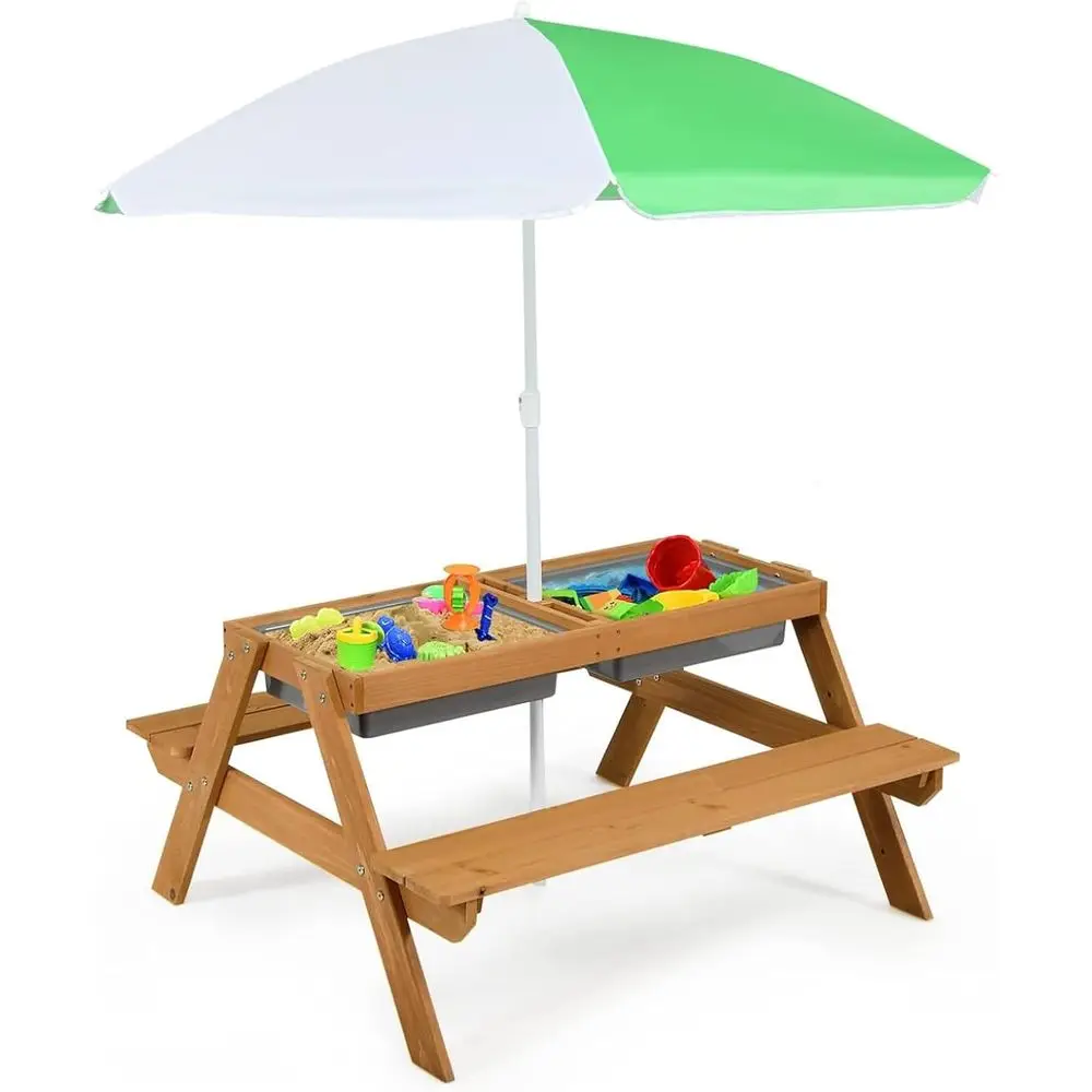 4-in-1 Wooden Sand & Water Pic - Kids Outdoor Furniture Set review and price