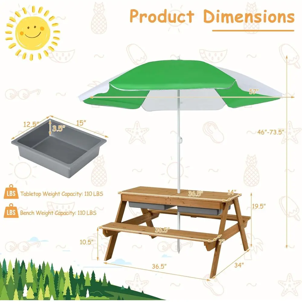 4-in-1 Wooden Sand & Water Pic - Kids Outdoor Furniture Set review and price