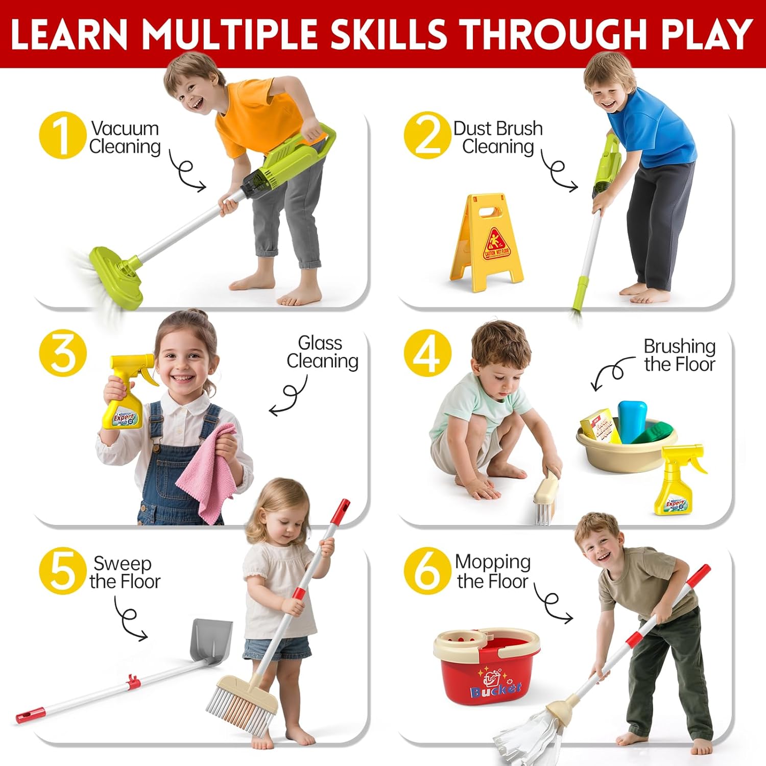 Kids Cleaning Toy Set Housekee - Kids Outdoor Broom review and price