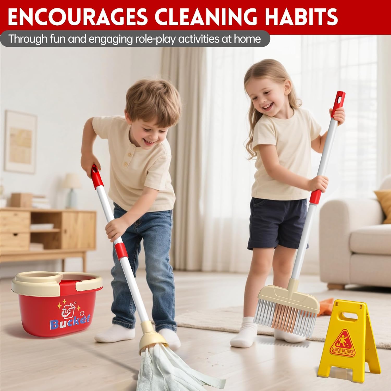Kids Cleaning Toy Set Housekee - Kids Outdoor Broom review and price