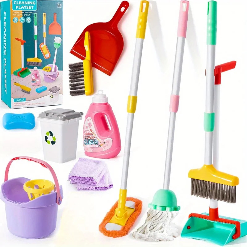 16pcs Kids Cleaning Set - Home - Kids Outdoor Broom review and price